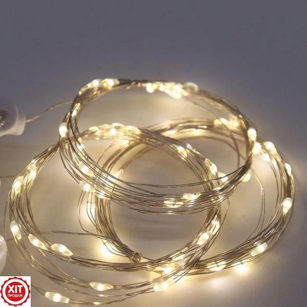 Гірлянда-штора Роса з гачками та пультом, від USB, 3&times;2м, 300LED, Теплий білий / Світлодіодна гірлянда 023457585601 фото
