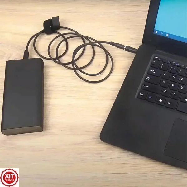 Кабель живлення для ноутбука з перехідниками 10в1, 65W, USB Type-C на DC / Адаптер для ноутбука від повербанка 0234573580 фото
