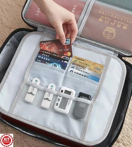 Дорожня сумка органайзер з кодовим замком (37х10,5х27см) Home Cleaning, Чорний / Сумка для зберігання документів 0234568983 фото
