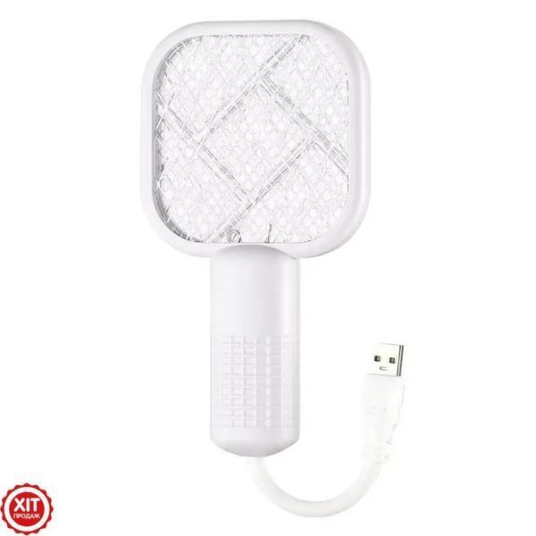 Електрична мухобійка ракетка (17&times;9,7см), від USB, Білий / Електромухобійка / Пастка для комарів  023457807901 фото