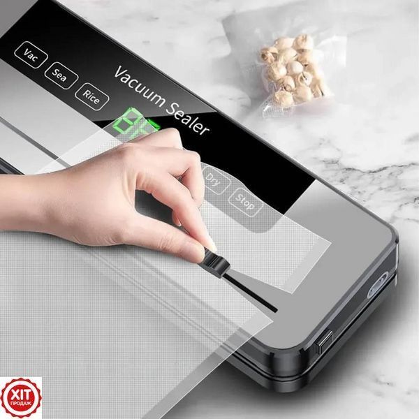 Вакуумний пакувальник для продуктів з дисплеєм / Побутовий вакууматор для їжі / Кухонний вакууматор для м'яса   0234582996 фото