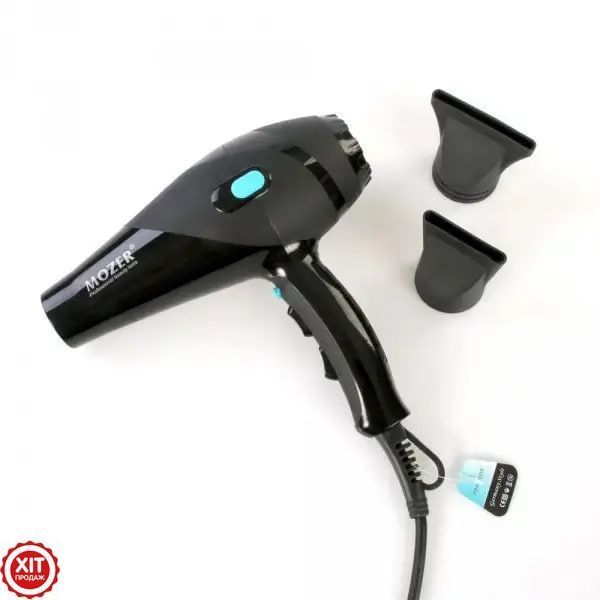 Професійний фен для волосся 6000 Вт, 2 насадки, Mozer MZ 3100 / Фен для сушіння волосся   0123464622 фото