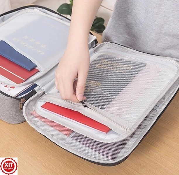 Дорожня сумка органайзер з кодовим замком (37х10,5х27см) Home Cleaning, Чорний / Сумка для зберігання документів 0234568983 фото