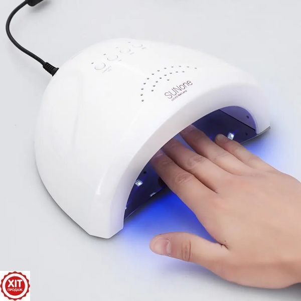 Лампа для манікюру 48W SUN ONE WHITE / Ультрафіолетова LED+UV лампа для сушіння гель-лаку 0234562484 фото
