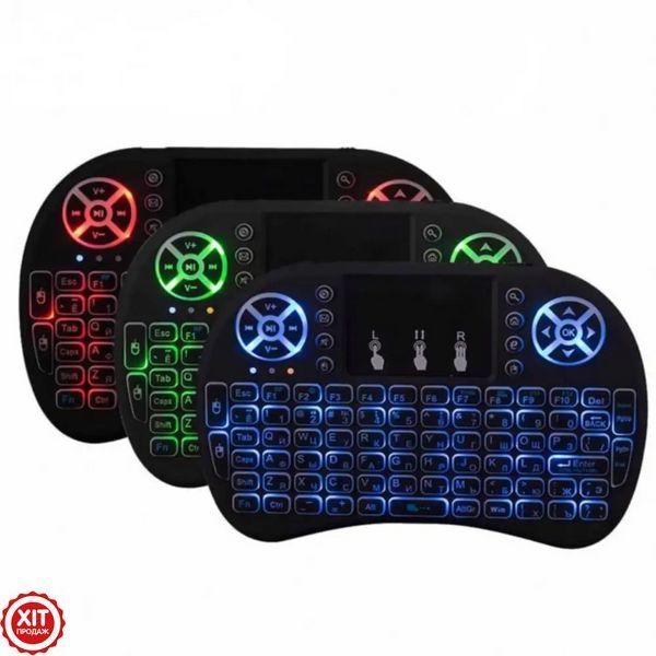 Бездротова клавіатура з тачпадом, RGB, MWK08-i8 / Клавіатура з підсвіткою / Портативна міні клавіатура  0123460374 фото