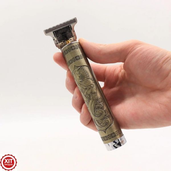 Машинка для стрижки волосся, вусів та бороди, VINTAGE T9 / Акумуляторний триммер для волосся / Машинка для окантування 012346094301 фото