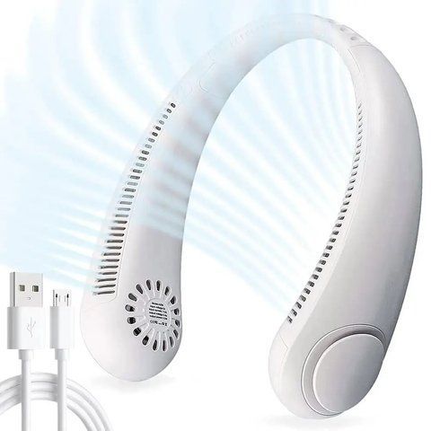Портативний вентилятор на шию 3 режими, 2400mAh, з USB / Шийний вентилятор / Акумуляторний вентилятор для шиї  0234578279 фото