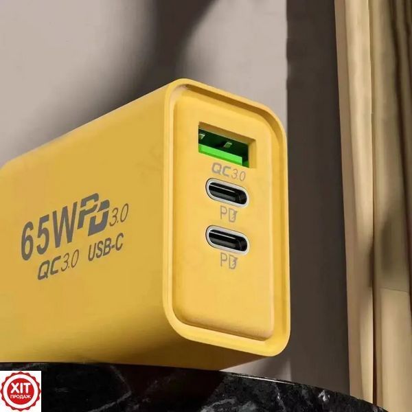 Адаптер для заряджання 65W, 1xUSB 2хType-C / Блочок для зарядки / Мережевий зарядний пристрій / Зарядка / СЗУ  0234575340 фото