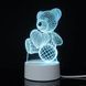 Подарунок дівчині 3D нічник "Ведмедик з серцем" + пульт, від USB / Акриловий світильник / Лампа-нічник 02345742950 фото 7