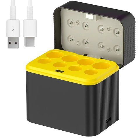 Зарядний пристрій для акумуляторних батарейок (4хАА+4хААА), від USB / Зарядка для батарейок / Кейс для заряджання батарейок 0234584488 фото
