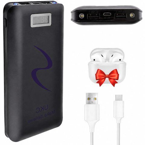 Power Bank 30 000mAh, 2хUSB, UKC + Подарунок Бездротові навушники 0234563584 фото