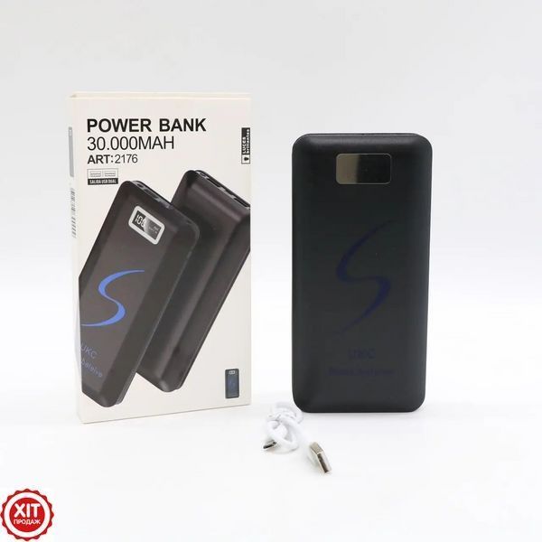 Power Bank 30 000mAh, 2хUSB, UKC + Подарунок USB DC кабель живлення 12V для роутера/модему, 1м 0234563584 фото