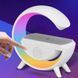 Нічний RGB світильник з бездротовою зарядкою для телефону, Білий / Портативна колонка нічник з Bluetooth  0234571202 фото 8