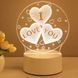 Настільна RGB лампа світильник від USB + пульт ДК, 3D Creative "I Love you" / 3D лампа нічник 02345631890 фото 4