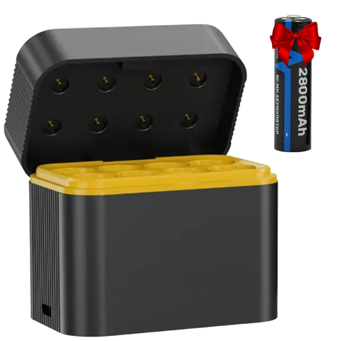 Зарядний пристрій для батарейок від USB + Подарунок АКБ пальчиковий 2800mAh / Кейс для заряджання батарейок 0234584488 фото