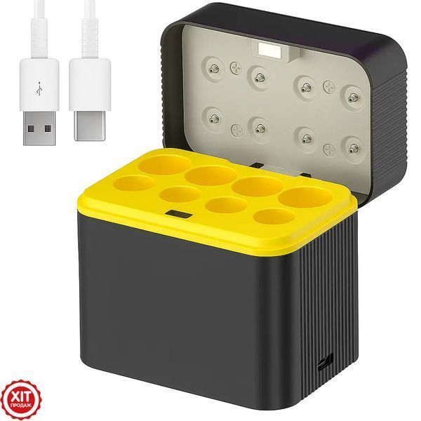 Зарядний пристрій для батарейок від USB + Подарунок АКБ пальчиковий 2800mAh / Кейс для заряджання батарейок 0234584488 фото