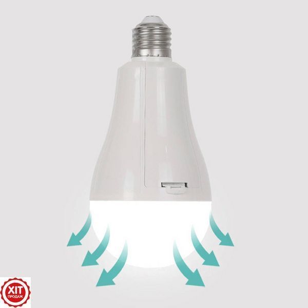 Аварійна лампочка 20W + 2 акумулятора 18650, E27, Ziarmal ZR-777 / Акумуляторна LED лампочка / Автономна лампа світлодіодна  0234584683 фото