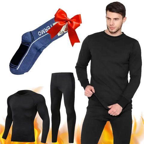 Чоловіча термобілизна BioActive, Розмір S + Подарунок Термошкарпетки, 41-45 р Termo Socks / Чоловічий термокомплект  0123457043    (звязка) фото