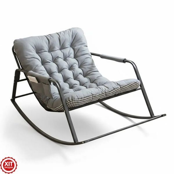 Регульоване крісло-гойдалка, 126х92х80см, KRK-89, Сіре / Крісло-гойдалка-ліжко / М'яке крісло для читання  0234582000 фото
