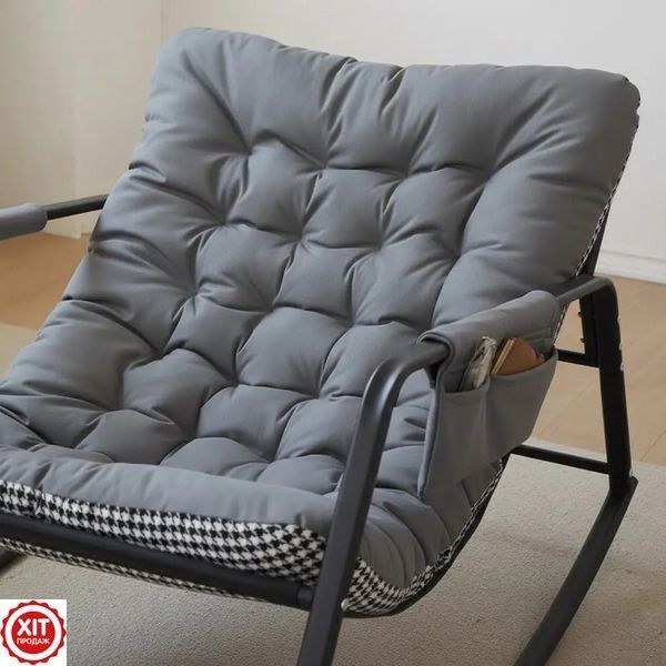 Регульоване крісло-гойдалка, 126х92х80см, KRK-89, Сіре / Крісло-гойдалка-ліжко / М'яке крісло для читання  0234582000 фото