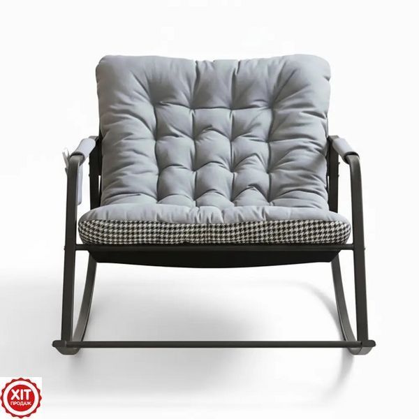 Регульоване крісло-гойдалка, 126х92х80см, KRK-89, Сіре / Крісло-гойдалка-ліжко / М'яке крісло для читання  0234582000 фото
