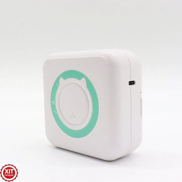 Портативний Bluetooth принтер + рулон, Бірюзовий / Міні принтер для друку з телефону / Термопринтер 0234570492 фото