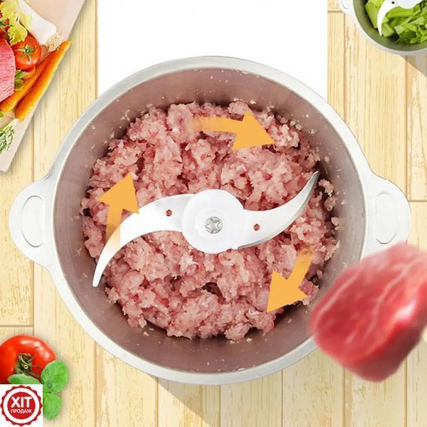 Подрібнювач кухонний Kitchen Expert, 250W / Електричний блендер з металевою чашею 02345757590 фото
