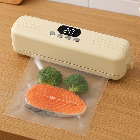 Вакууматор для продуктів + пакети, з USB, 60 КПа / Вакуумний пакувальник / Акумуляторний вакууматор для їжі  0234585345 фото