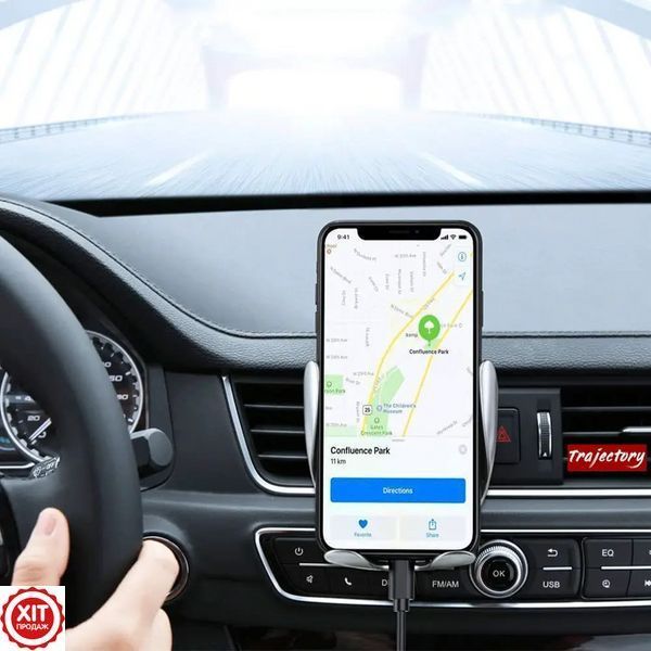 Автомобільний тримач Penguin Smart Sensor S5 з функцією бездротової зарядки / Автоутримувач 0123457480 фото