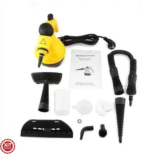Ручний пароочисник 350мл, 1000W + 8 насадок, Steam Cleaner DF-A001 / Відпарювач з функцією пароочисника / Парогенератор 0234560632 фото