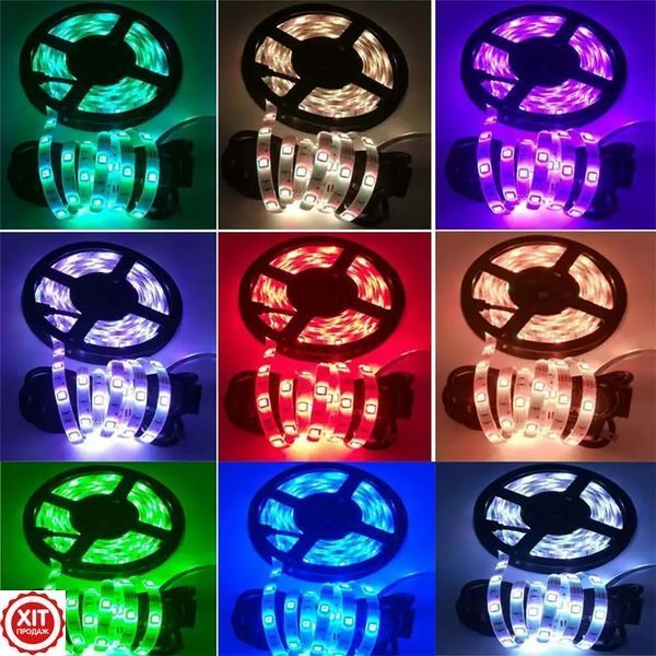 Світлодіодна стрічка 5 м, від USB + пульт, Led mood lights / Силіконова багатобарвна стрічка / Розумна RGB стрічка 0234571409 фото