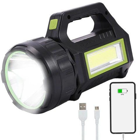 Ручний ліхтар 3в1 із сонячною панеллю та повербанк 20000мАг, 30Вт, USB, HEL-T95 / Акумуляторна лампа  0234563915 фото