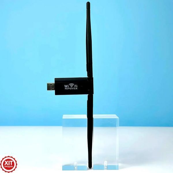 USB підсилювач WIFI сигналу, до 300 Мбіт/с / Двохантений ретранслятор wifi / Бездротовий вайфай репитер   0234569835 фото