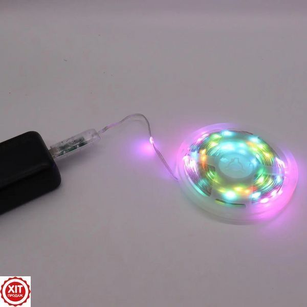 Розумна гірлянда-стрічка 10 м від USB + пульт, Роса / Світлодіодна RGB стрічка з керуванням телефоном 0234572500 фото