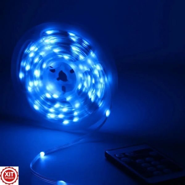 Розумна гірлянда-стрічка 10 м від USB + пульт, Роса / Світлодіодна RGB стрічка з керуванням телефоном 0234572500 фото