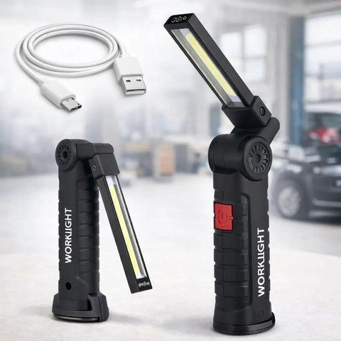 Акумуляторний ліхтарик на магніті, від USB WORKLIGHT-W51-SMD + COB / Кемпінговий ліхтар / Підвісний ліхтарик для СТО / Ручний  0234567680 фото