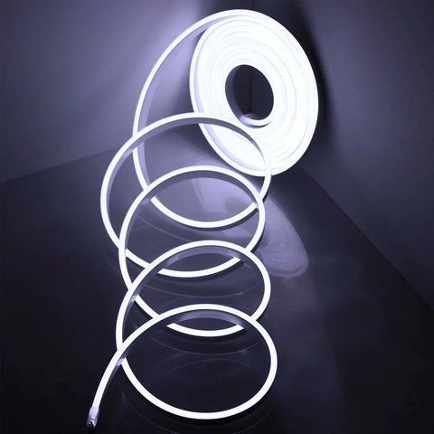 Силіконова стрічка LED 5 м, NEON 12V-220V, Білий / Гнучка неонова стрічка / Стрічка світлодіодна 0234562826 фото