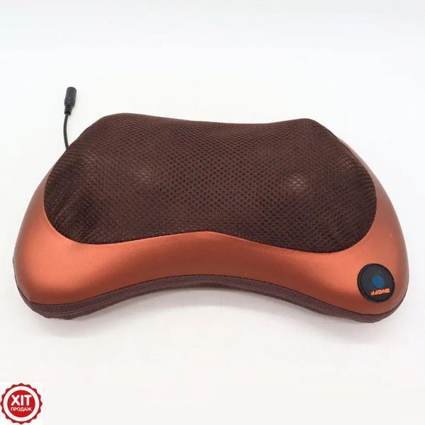 Інфрачервона масажна подушка (31х10х19 см) Massage pillow 8028 / Роликовий масажер для шиї та спини 0123457498 фото