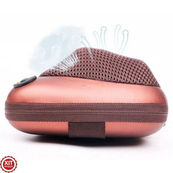 Інфрачервона масажна подушка (31х10х19 см) Massage pillow 8028 / Роликовий масажер для шиї та спини 0123457498 фото
