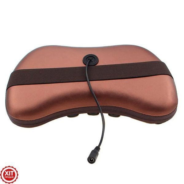 Інфрачервона масажна подушка (31х10х19 см) Massage pillow 8028 / Роликовий масажер для шиї та спини 0123457498 фото