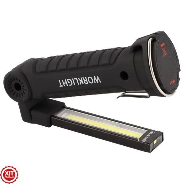 Акумуляторний ліхтарик на магніті, від USB WORKLIGHT-W51-SMD + COB / Кемпінговий ліхтар / Підвісний ліхтарик для СТО / Ручний  0234567680 фото