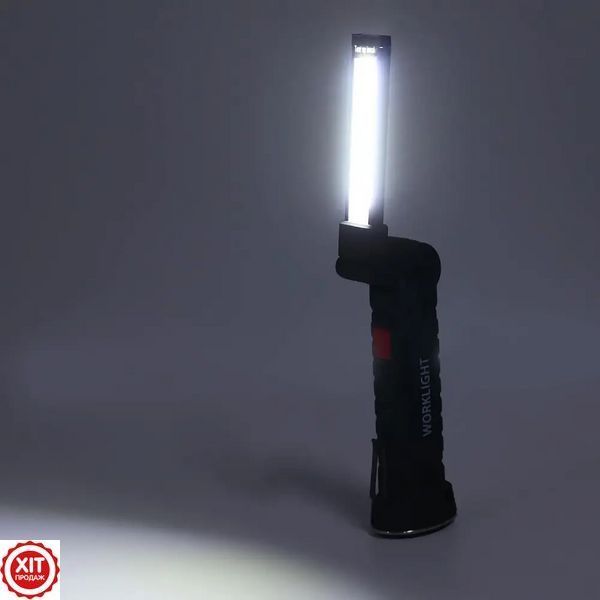 Акумуляторний ліхтарик на магніті, від USB WORKLIGHT-W51-SMD + COB / Кемпінговий ліхтар / Підвісний ліхтарик для СТО / Ручний  0234567680 фото