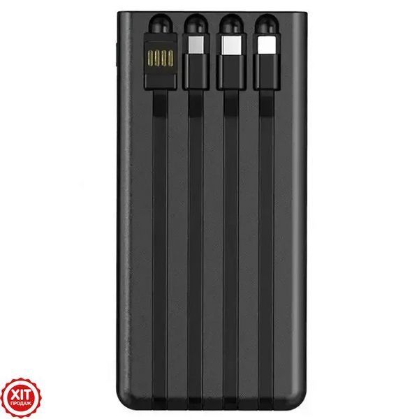Повербанк з ліхтариком + 4 кабелі, 30000 mAh, 2хUSB, Smart Safe / Портативний зарядний пристрій / Power Bank 0234571585 фото