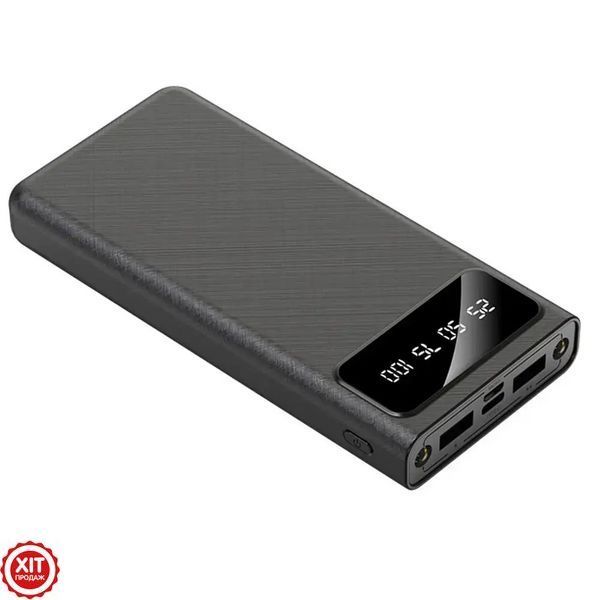 Повербанк з ліхтариком + 4 кабелі, 30000 mAh, 2хUSB, Smart Safe / Портативний зарядний пристрій / Power Bank 0234571585 фото