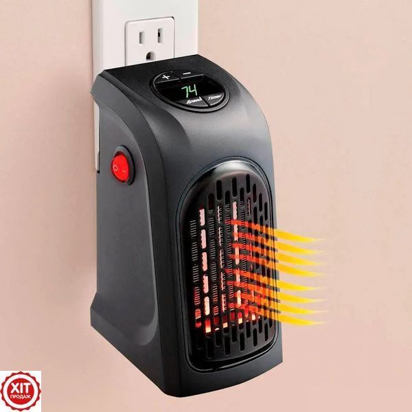 Тепловентилятор 400 Вт, від мережі, HANDY HEATER / Портативний міні обігрівач у розетку з таймером  0234561375 фото