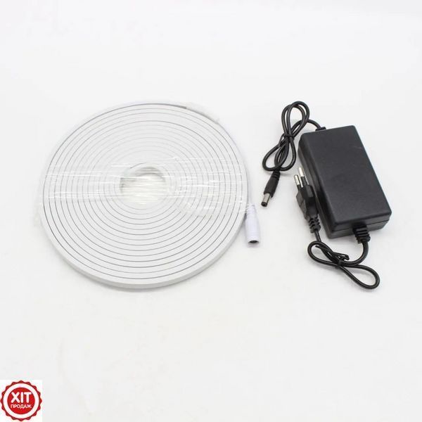Силіконова стрічка LED 5 м, NEON 12V-220V, Білий / Гнучка неонова стрічка / Стрічка світлодіодна 0234562826 фото