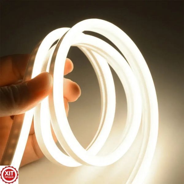 Силіконова стрічка LED 5 м, NEON 12V-220V, Білий / Гнучка неонова стрічка / Стрічка світлодіодна 0234562826 фото