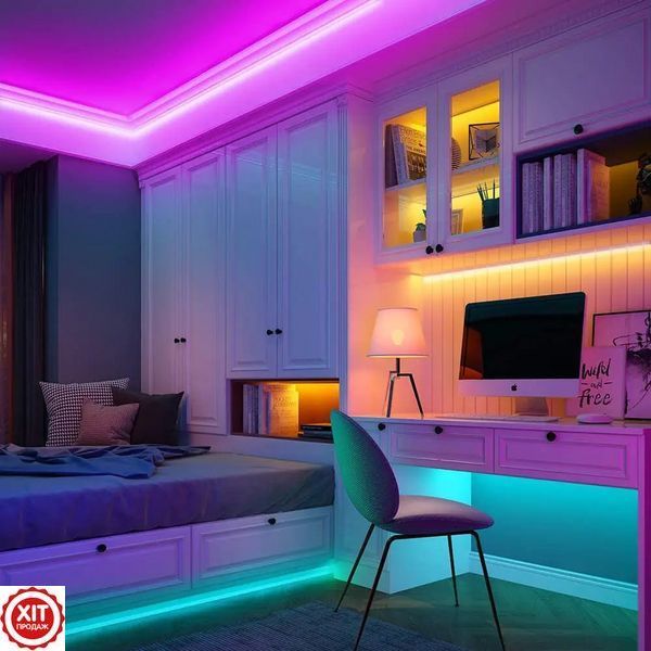 Силіконова стрічка LED 5 м, NEON 12V-220V, Білий / Гнучка неонова стрічка / Стрічка світлодіодна 0234562826 фото