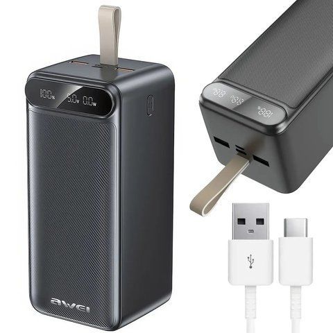 Повербанк 100000mAh, 2хUSB, Type-C, Micro-USB, AWEI P101K / Павербанк для телефону / УМБ / Зовнішній акумулятор  0234577873 фото