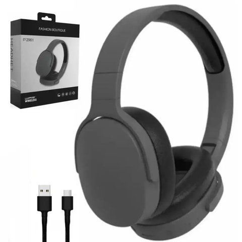 Бездротові навушники з мікрофоном та Bluetooth, 2961 BT, Чорні / Блютуз навушники накладні / Гарнітура  0234569655 фото
